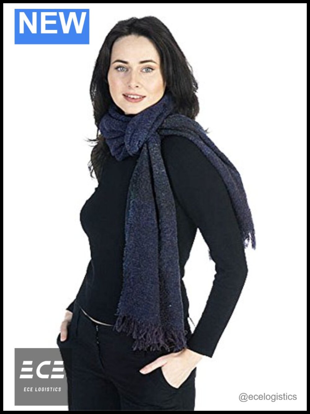 Irish Lambswool Ruana Long Shawl Handcrafted One Size Wrap